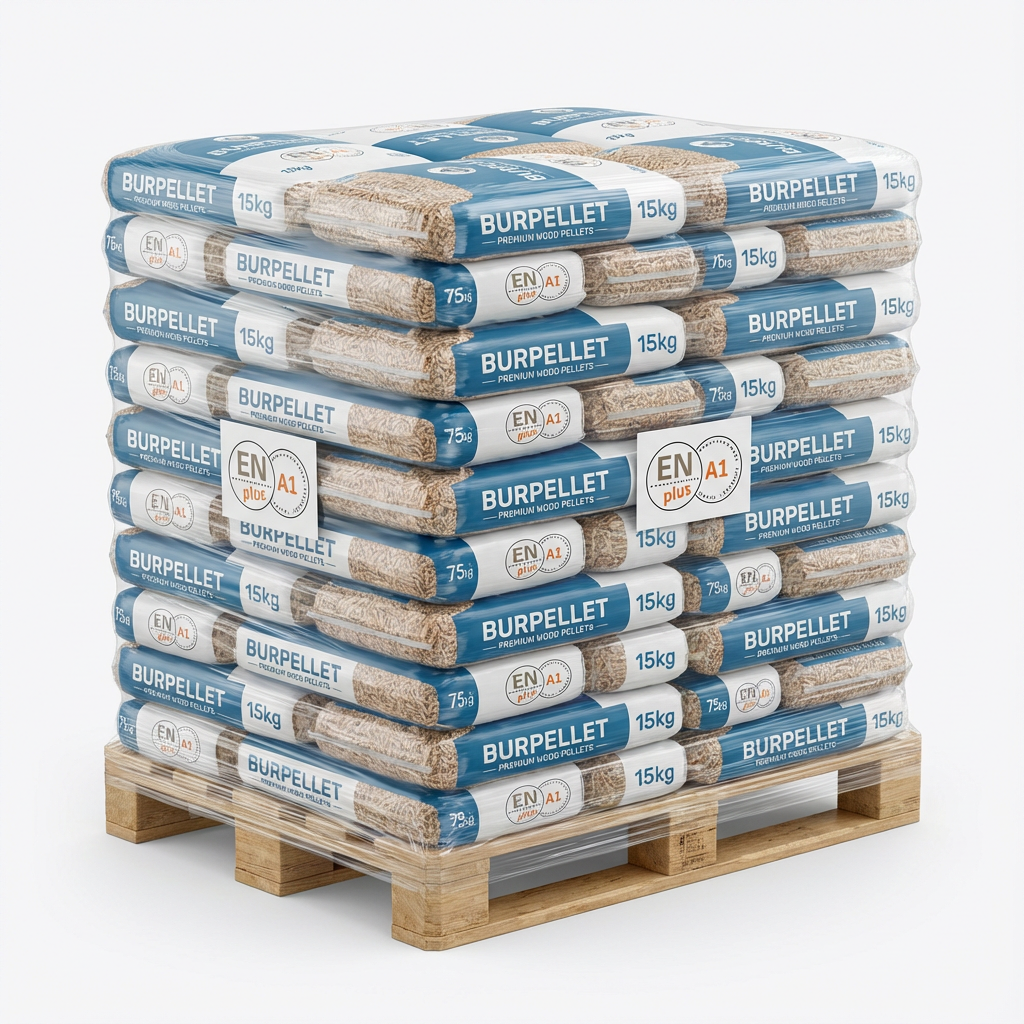 Palet de pellets BURPELLET 990kg marca premium internacional
